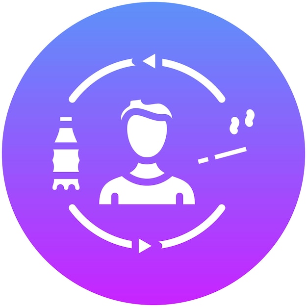 Ilustración del icono vectorial de estilo de vida no saludable del conjunto de iconos de estilos de vida