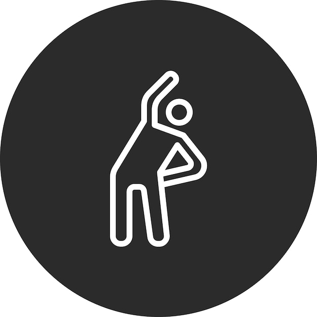 Ilustración del icono vectorial de estiramiento del gimnasio
