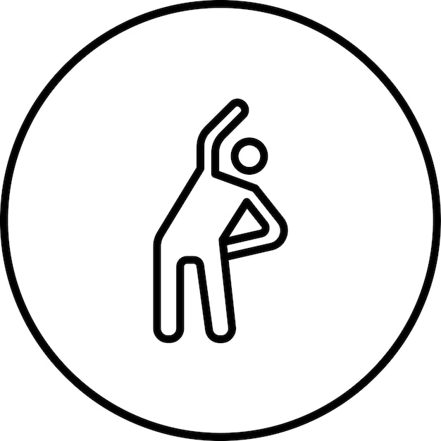 Ilustración del icono vectorial de estiramiento del gimnasio