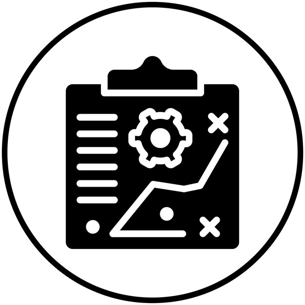 Ilustración del icono vectorial de la estrategia del conjunto de iconos de gestión de proyectos