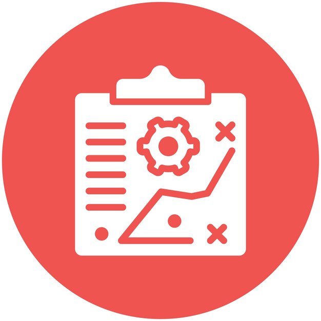 Ilustración del icono vectorial de la estrategia del conjunto de iconos de gestión de proyectos
