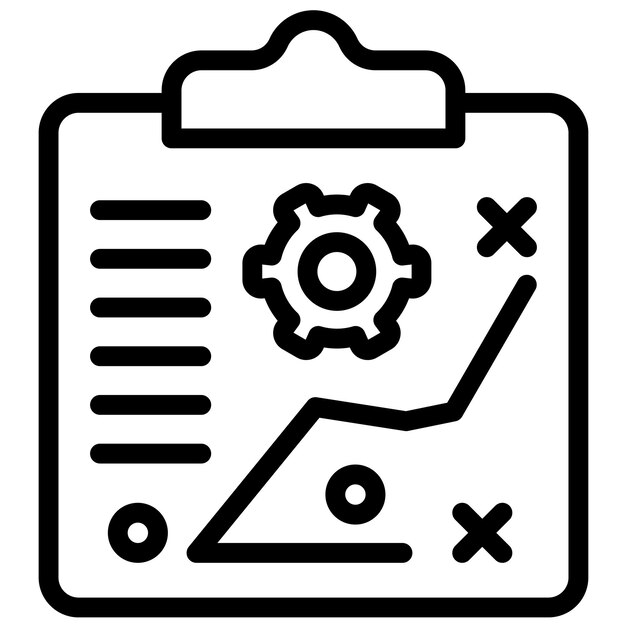 Ilustración del icono vectorial de la estrategia del conjunto de iconos de gestión de proyectos
