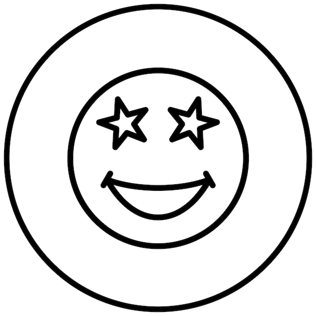 Ilustración del icono vectorial de la estrella del conjunto de iconos Emoji