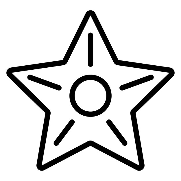 Ilustración del icono vectorial de la estrella de mar del conjunto de iconos de verano