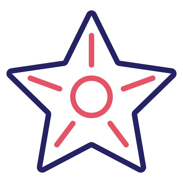 Ilustración del icono vectorial de la estrella de mar del conjunto de iconos de verano