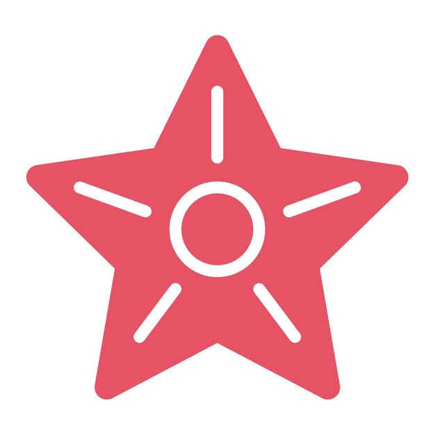 Ilustración del icono vectorial de la estrella de mar del conjunto de iconos de verano