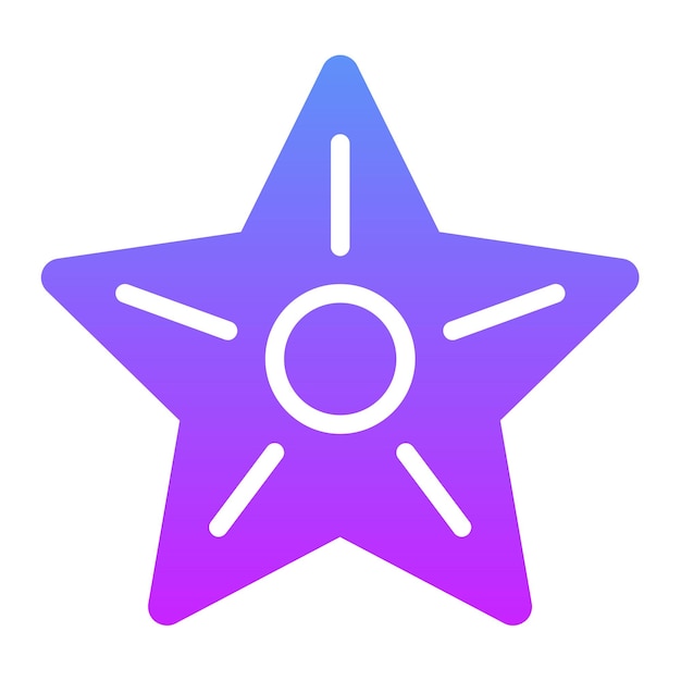 Ilustración del icono vectorial de la estrella de mar del conjunto de iconos de verano