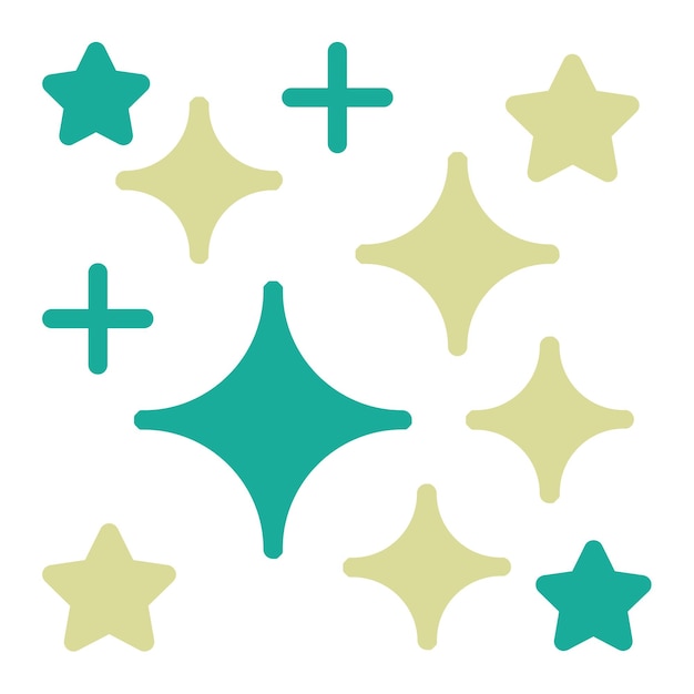 Ilustración del icono vectorial de estrellas del conjunto de iconos de cumpleaños
