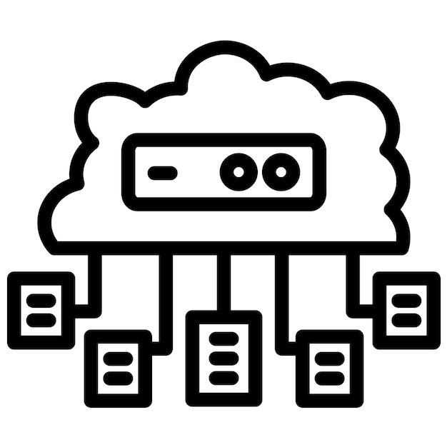 Ilustración del icono vectorial de la estructura de datos del conjunto de iconos sin código
