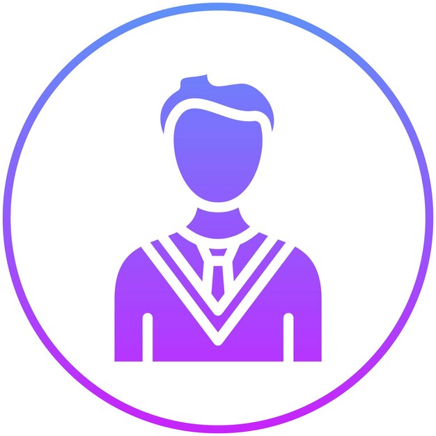Ilustración del icono vectorial del estudiante masculino del conjunto de iconos de logros