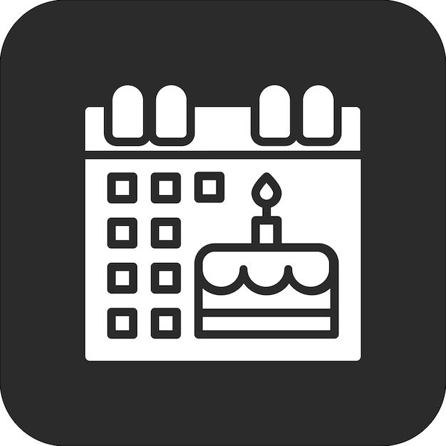 Ilustración del icono vectorial del evento de cumpleaños del conjunto de iconos de cumpleañas