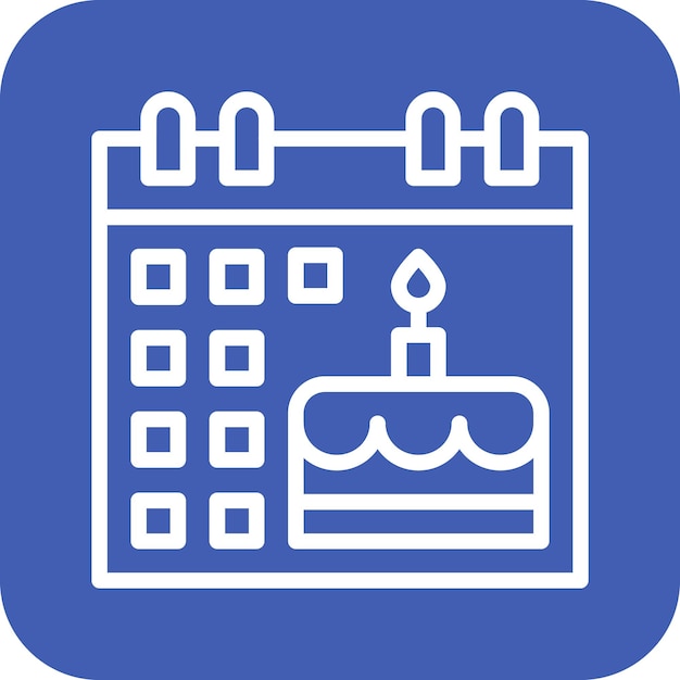 Ilustración del icono vectorial del evento de cumpleaños del conjunto de iconos de cumpleañas