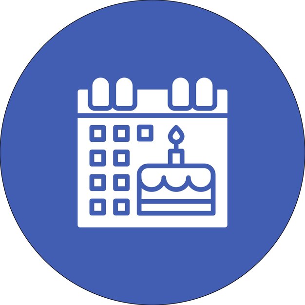 Ilustración del icono vectorial del evento de cumpleaños del conjunto de iconos de cumpleañas