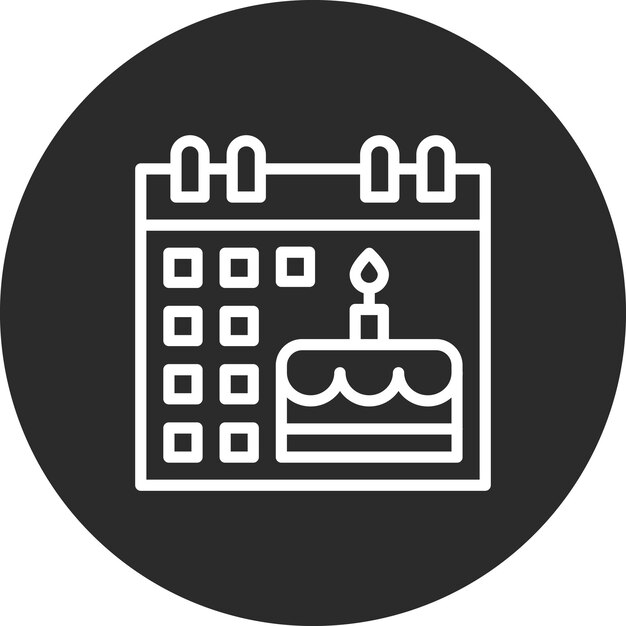 Ilustración del icono vectorial del evento de cumpleaños del conjunto de iconos de cumpleañas