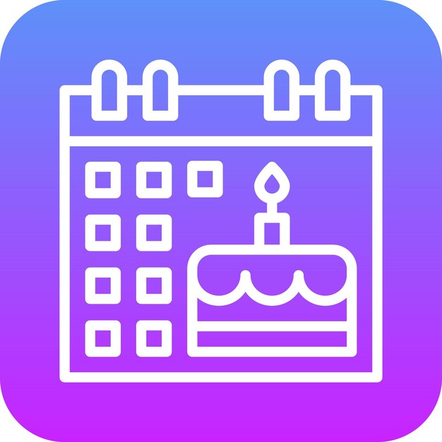 Ilustración del icono vectorial del evento de cumpleaños del conjunto de iconos de cumpleañas