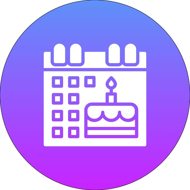 Ilustración del icono vectorial del evento de cumpleaños del conjunto de iconos de cumpleañas