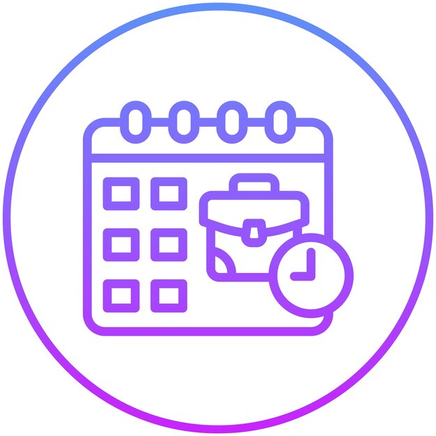 Ilustración del icono vectorial de eventos programados del conjunto de iconos de la economía empresarial