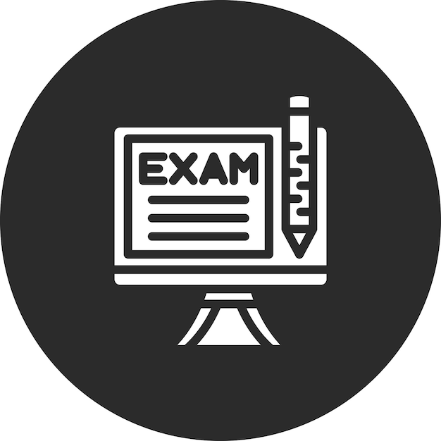 Ilustración del icono vectorial del examen en línea del conjunto de iconos de aprendizaje