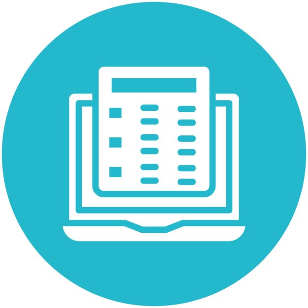 Ilustración del icono vectorial de exámenes en línea del conjunto de iconos de educación en línea