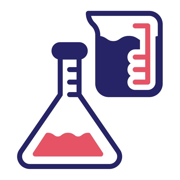 Ilustración del icono vectorial del experimento del conjunto de iconos de química