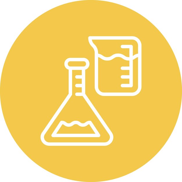 Ilustración del icono vectorial del experimento del conjunto de iconos de química