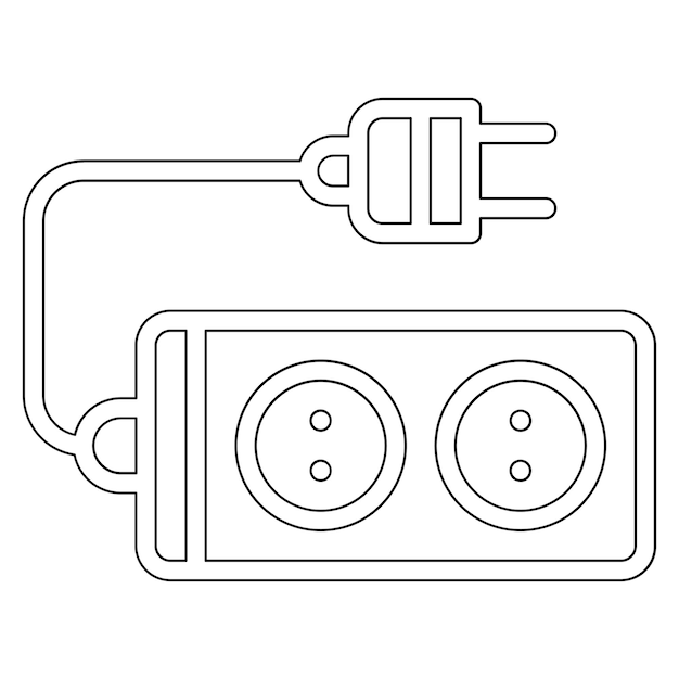 Ilustración del icono vectorial de extensión del conjunto de iconos de computadora y hardware