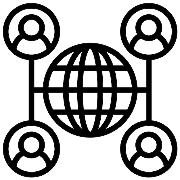 Ilustración del icono vectorial de externalización del conjunto de iconos de Gig Economy