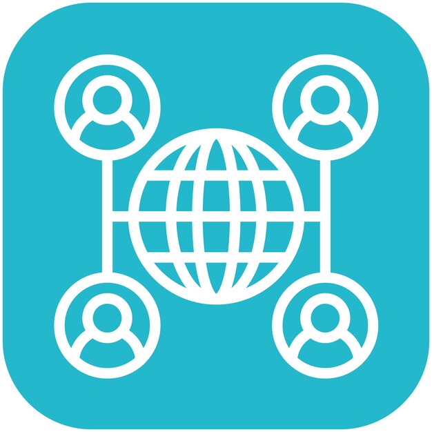 Ilustración del icono vectorial de externalización del conjunto de iconos de Gig Economy