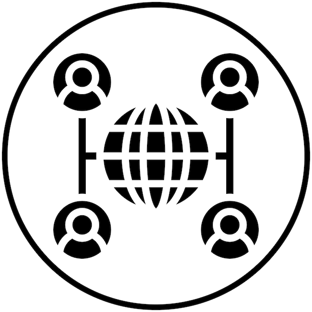 Ilustración del icono vectorial de externalización del conjunto de iconos de Gig Economy