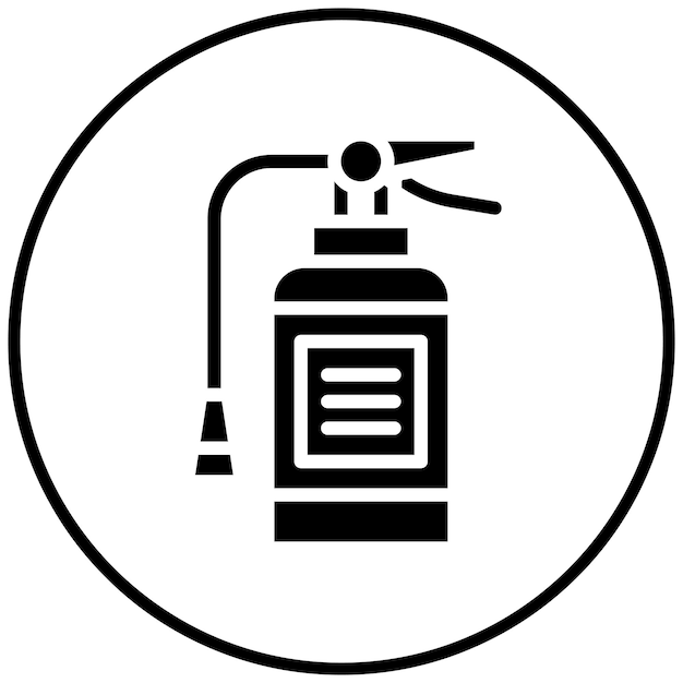 Ilustración del icono vectorial del extintor del icono del bombero