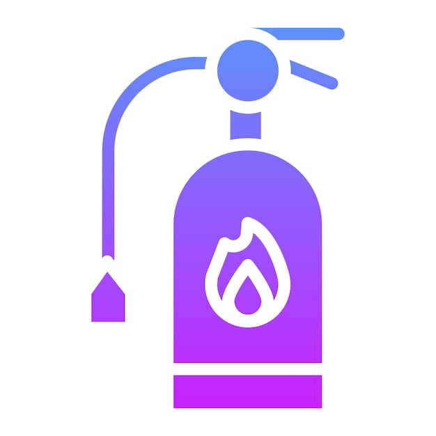 Ilustración del icono vectorial del extintor de protección y seguridad