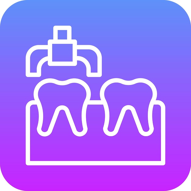 Ilustración del icono vectorial de extracción de dientes del conjunto de iconos de cuidado dental