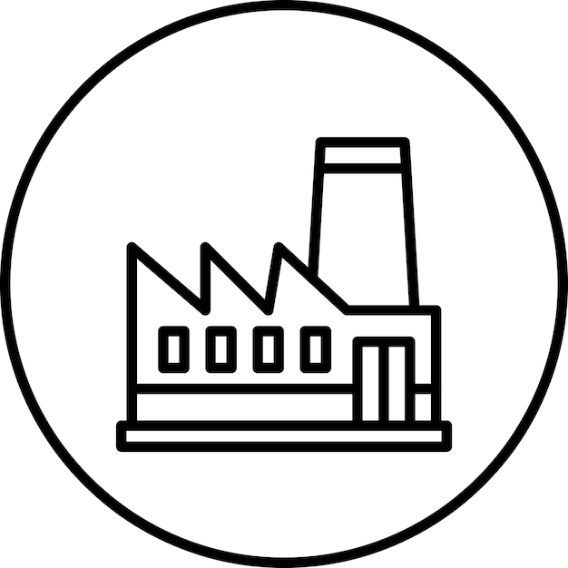Ilustración del icono vectorial de la fábrica del conjunto de iconos de bienes raíces