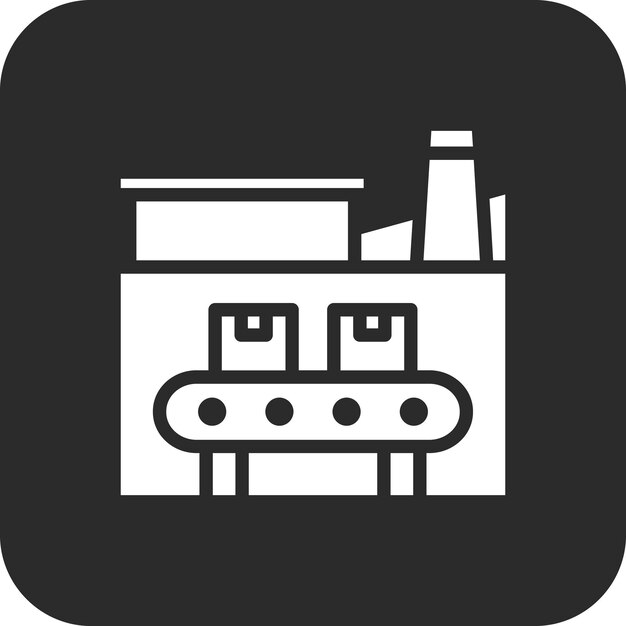 Ilustración del icono vectorial de la fábrica del conjunto de iconos de Ecología