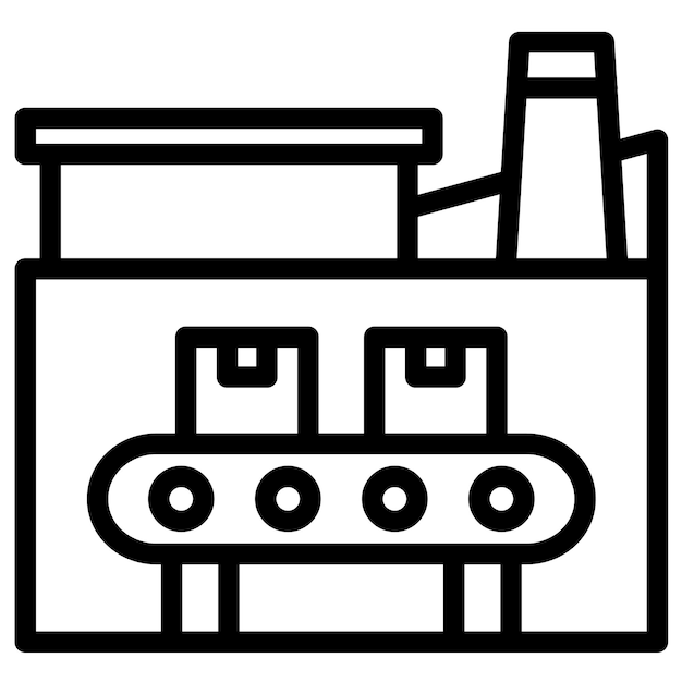 Ilustración del icono vectorial de la fábrica del conjunto de iconos de Ecología