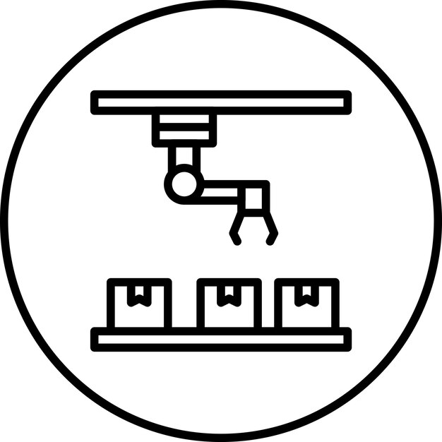 Ilustración del icono vectorial de fabricación del conjunto de iconos de procesos industriales