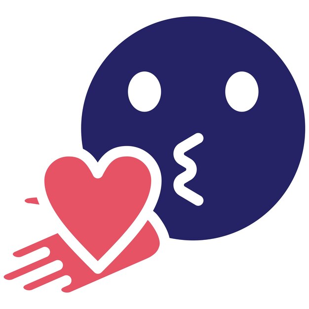Ilustración del icono vectorial de Face Blowing a Kiss del conjunto de íconos Emoji