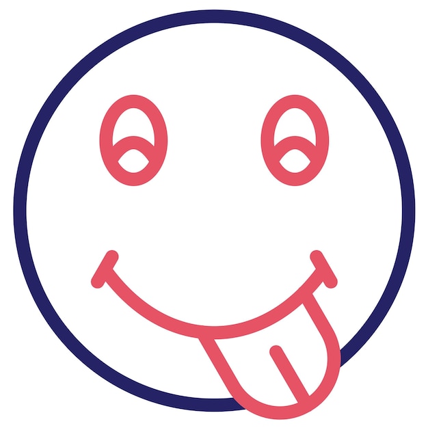 Ilustración del icono vectorial de Face Savoring Food del conjunto de íconos Emoji