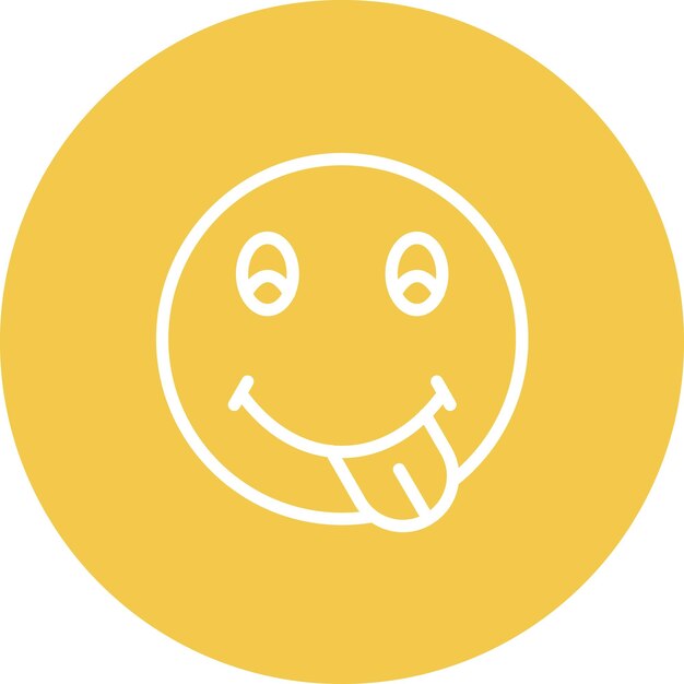 Ilustración del icono vectorial de Face Savoring Food del conjunto de íconos Emoji