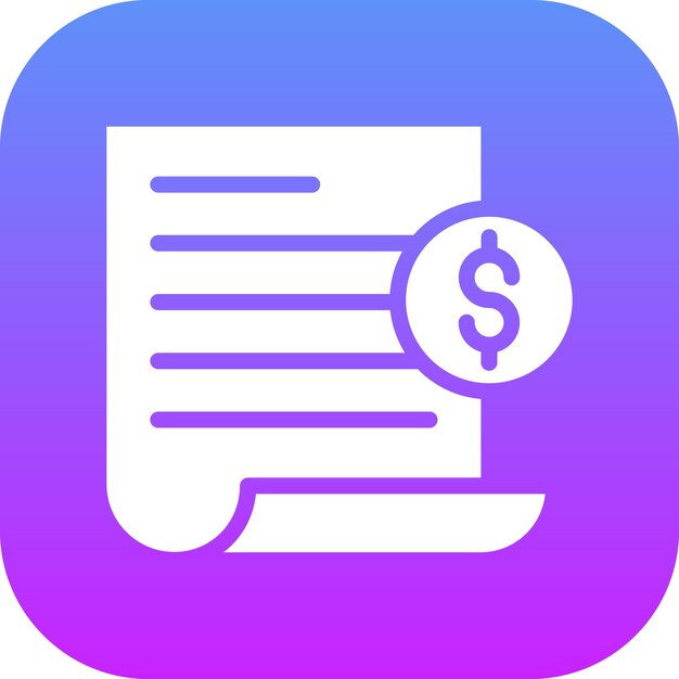Ilustración del icono vectorial de la factura del conjunto de iconos de compras y comercio electrónico