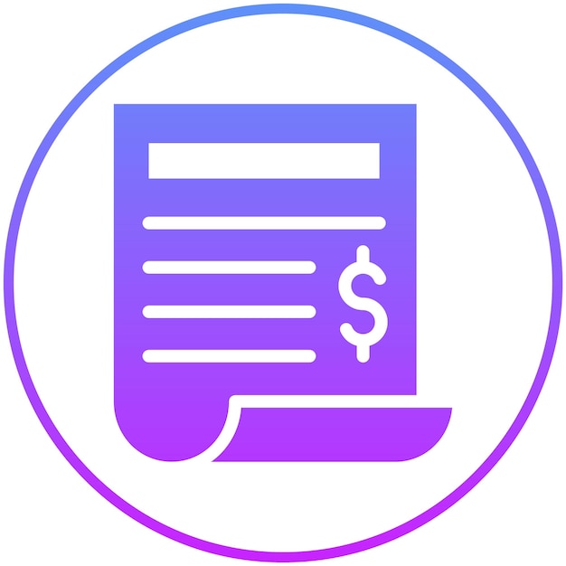 Ilustración del icono vectorial de la factura del conjunto de iconos de Finanzas y Dinero