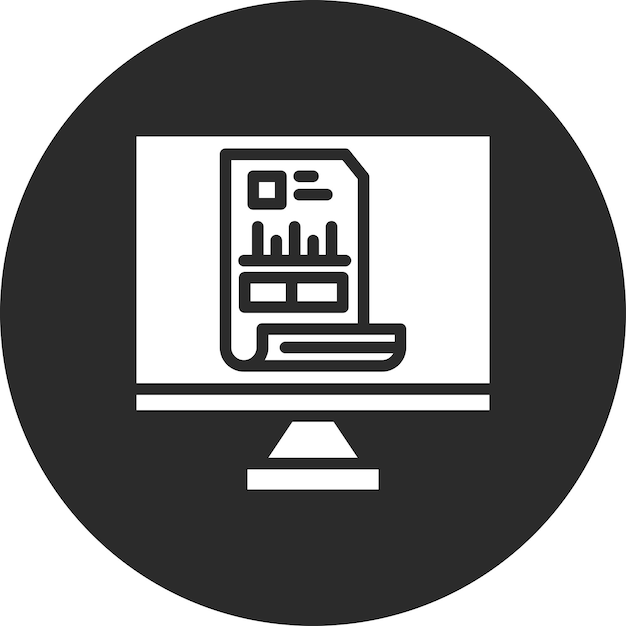 Ilustración del icono vectorial de la factura en línea del conjunto de iconos comerciales