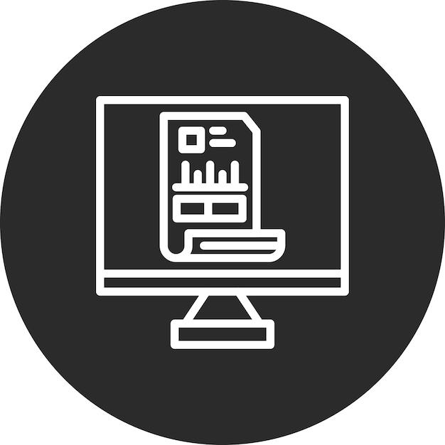 Ilustración del icono vectorial de la factura en línea del conjunto de iconos comerciales