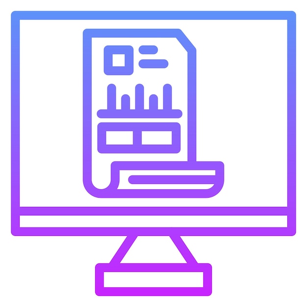 Ilustración del icono vectorial de la factura en línea del conjunto de iconos comerciales