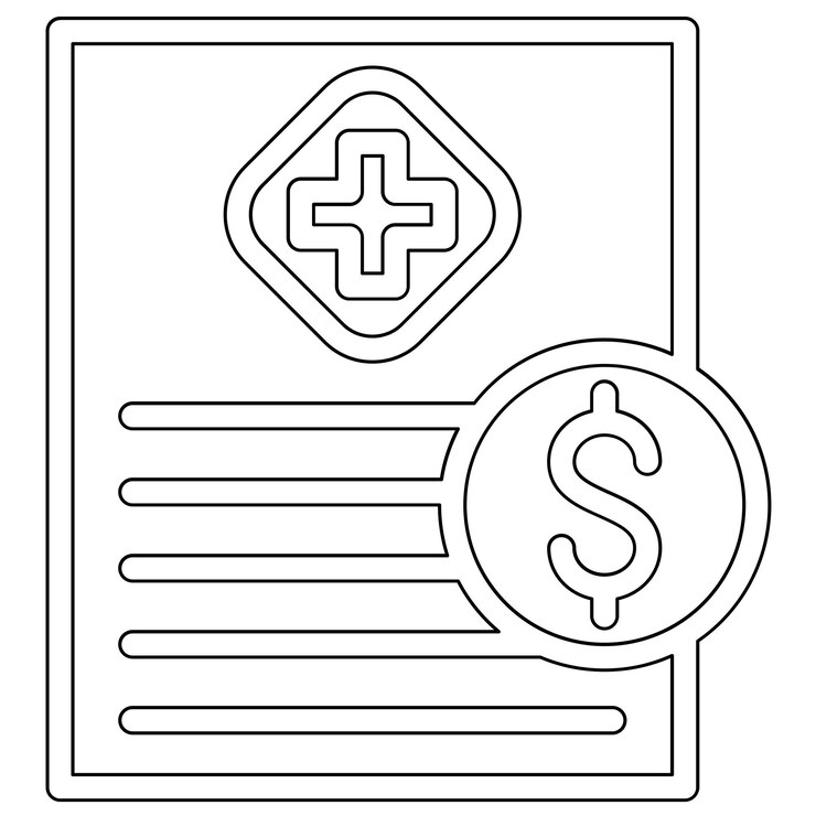 Vector ilustración del icono vectorial de la factura médica del conjunto de iconos de medicina