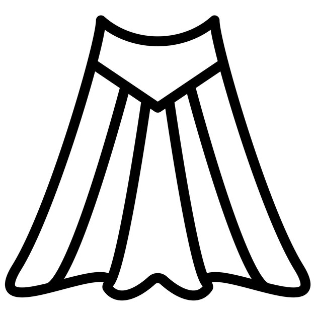 Ilustración del icono vectorial de la falda del conjunto de iconos de comercio electrónico de moda