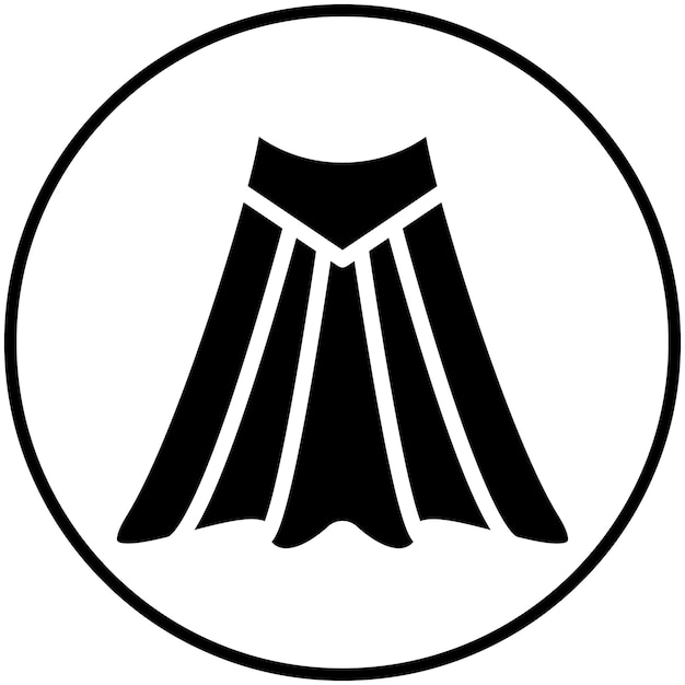 Ilustración del icono vectorial de la falda del conjunto de iconos de comercio electrónico de moda