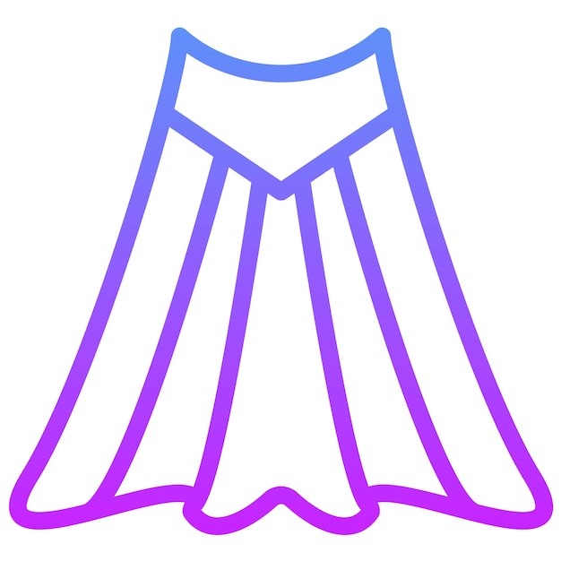 Ilustración del icono vectorial de la falda del conjunto de iconos de comercio electrónico de moda