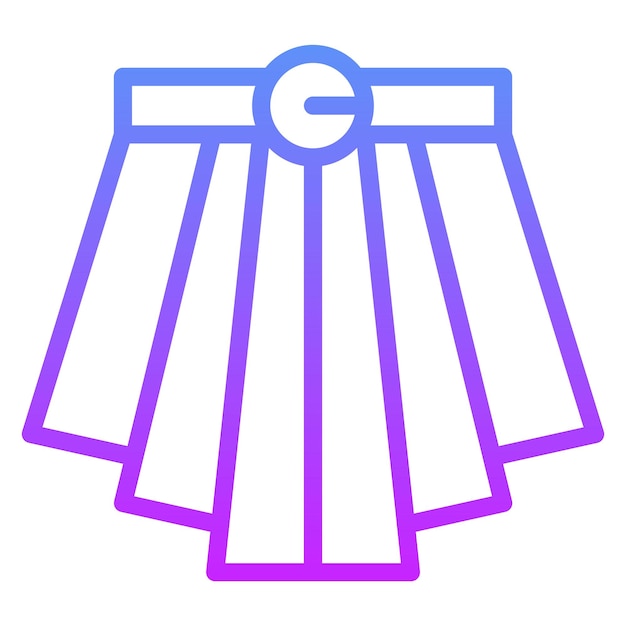 Ilustración del icono vectorial de la falda del conjunto de iconos de moda