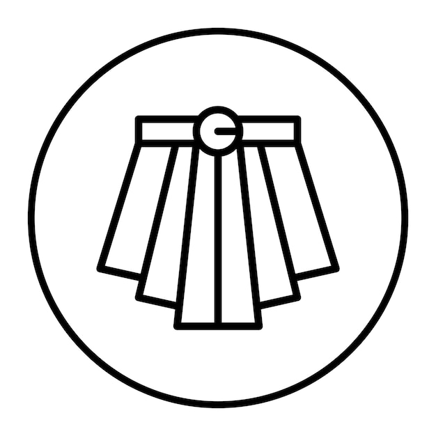 Ilustración del icono vectorial de la falda del conjunto de iconos de moda
